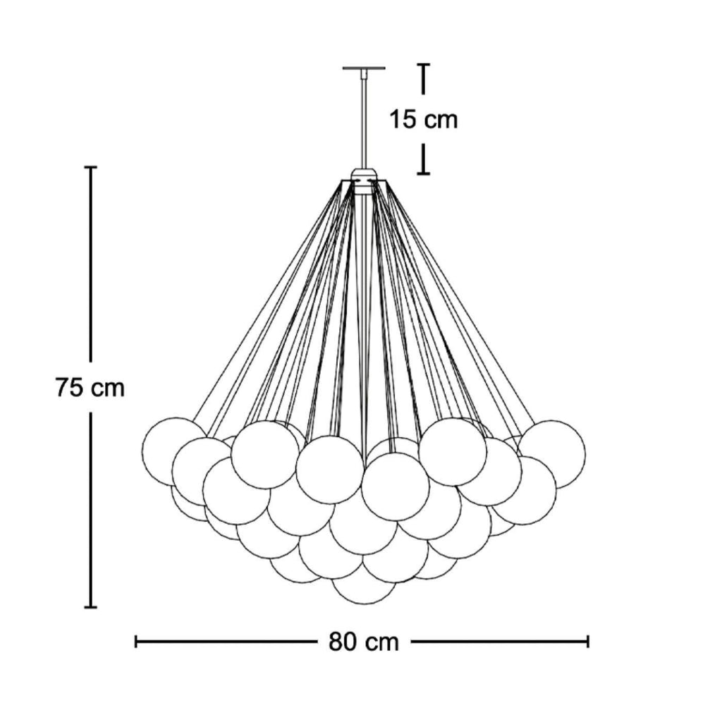 Cloud Chandelier - clustered globe shades