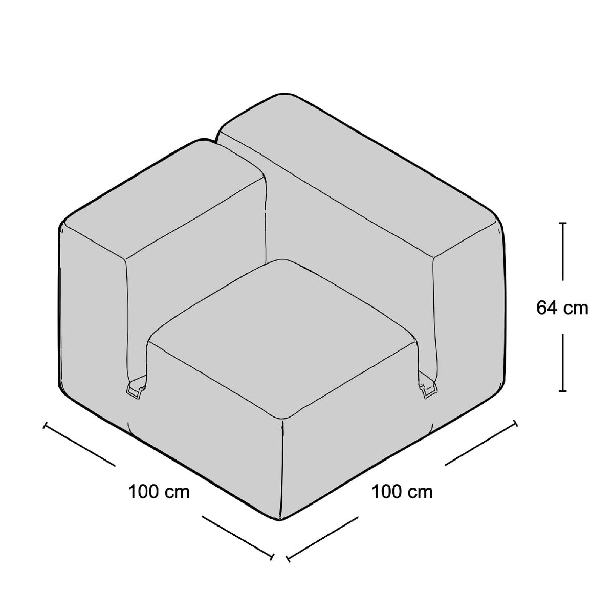 Le Mura End Module - low modular sofa from Nue Modern