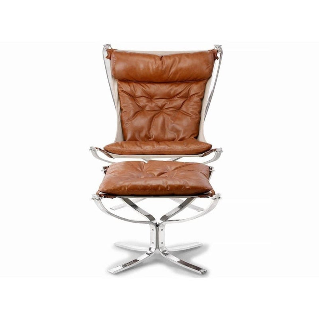 Falcon Lounge Chair - hammock-like cushioned leather seat