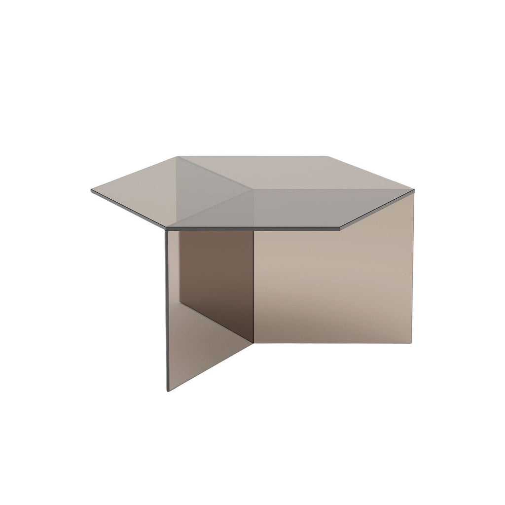 Isom Square Coffee Table in bronze-tinted glass
