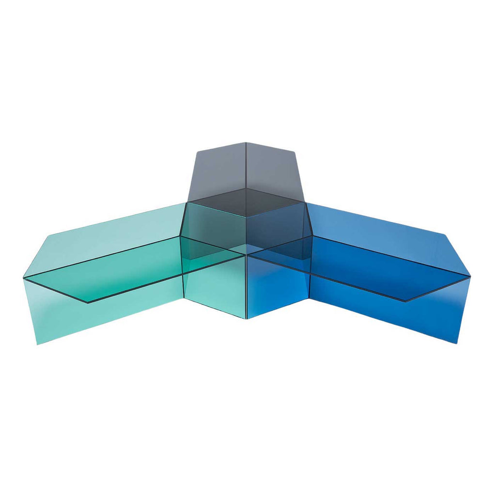 Isom Oblong Coffee Table set in tinted glass