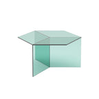 Isom Square Coffee Table in green-tinted glass