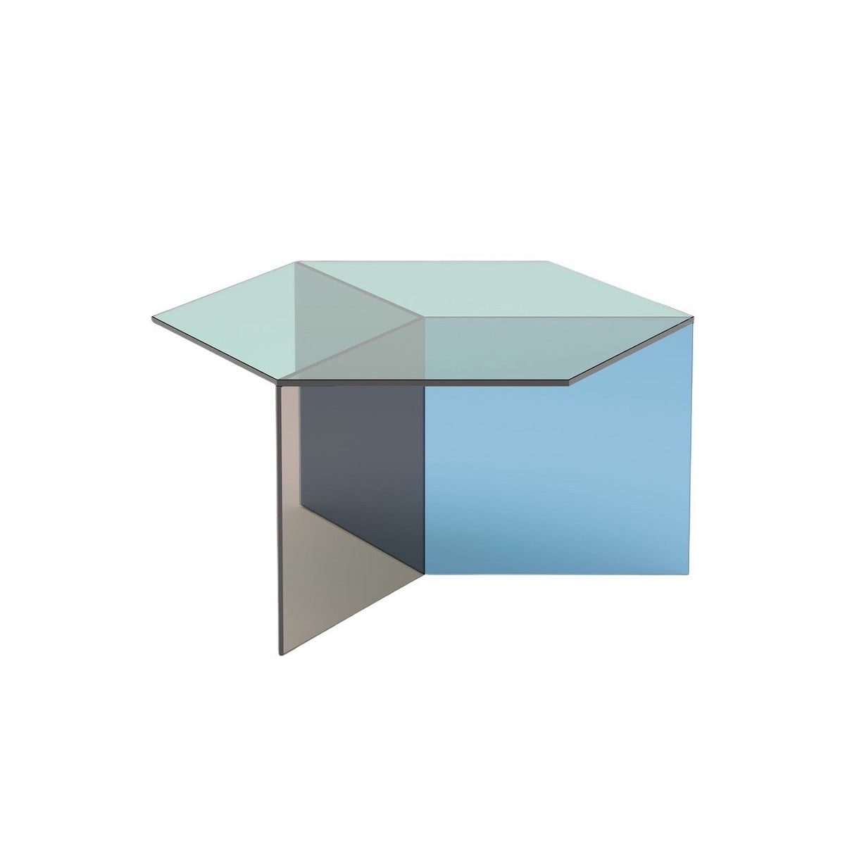 Isom Square Coffee Table in multi-colour glass