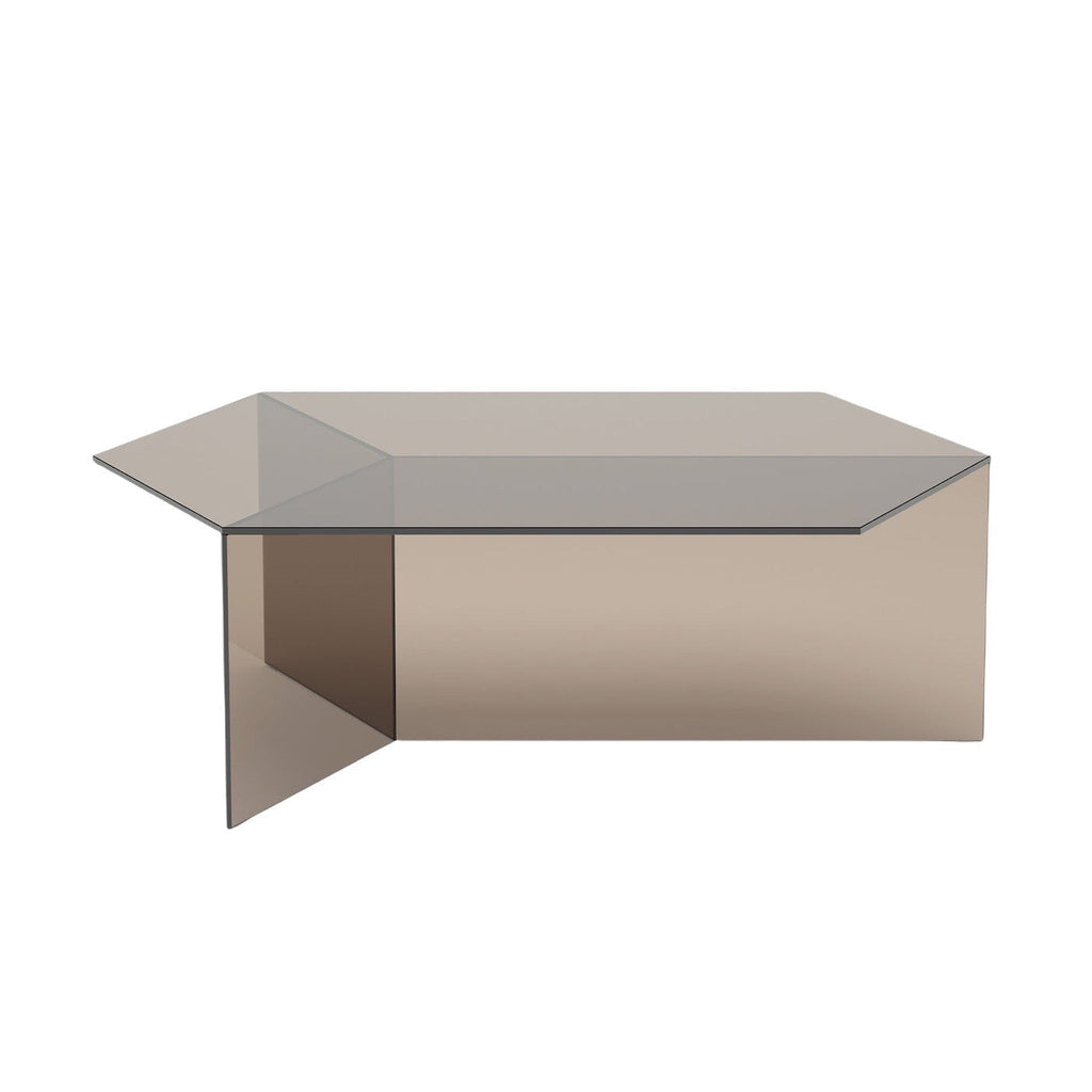 Isom Oblong Coffee Table in bronze-tinted glass