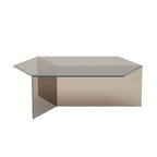 Isom Oblong Coffee Table in bronze-tinted glass