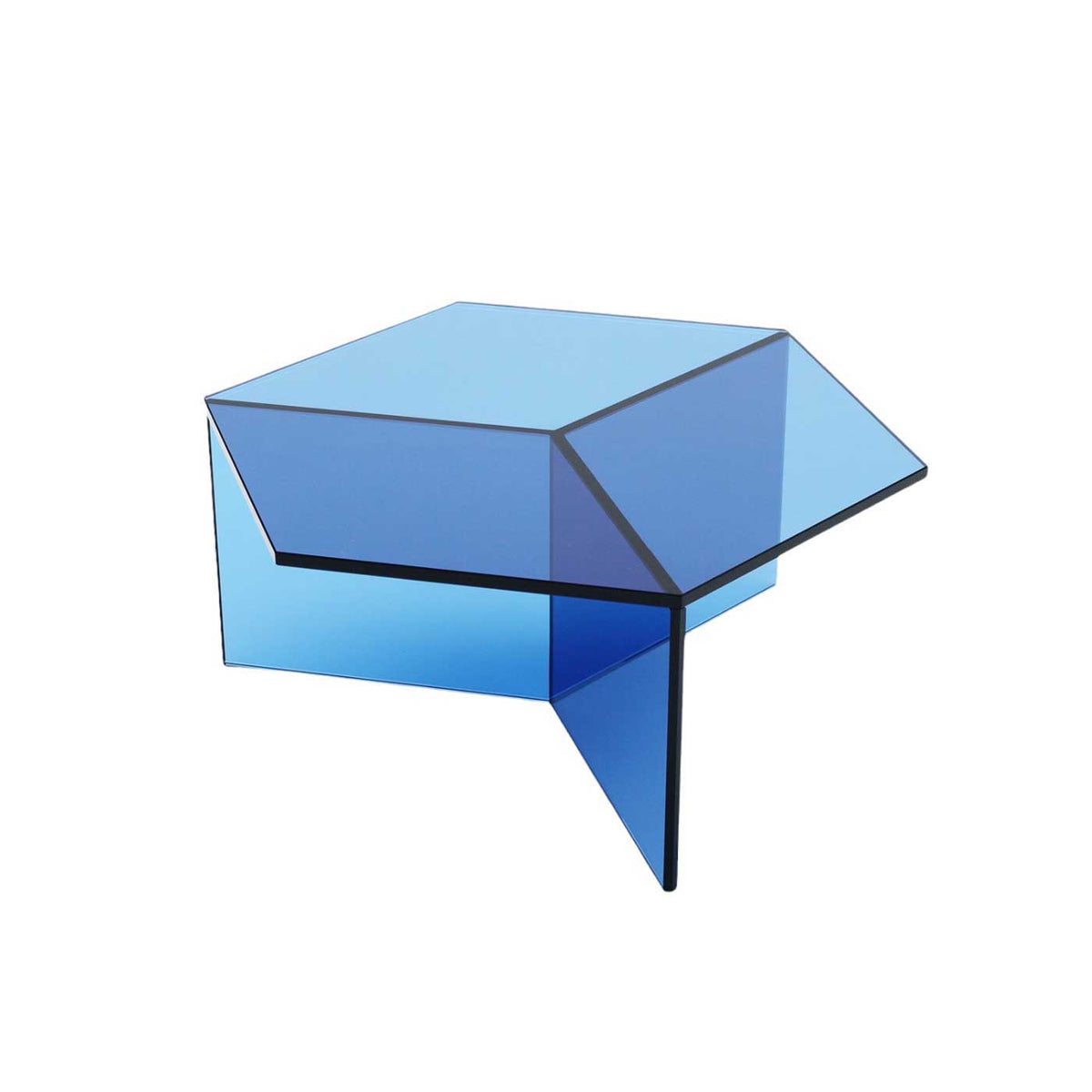 Isom Square Coffee Table in blue - top view