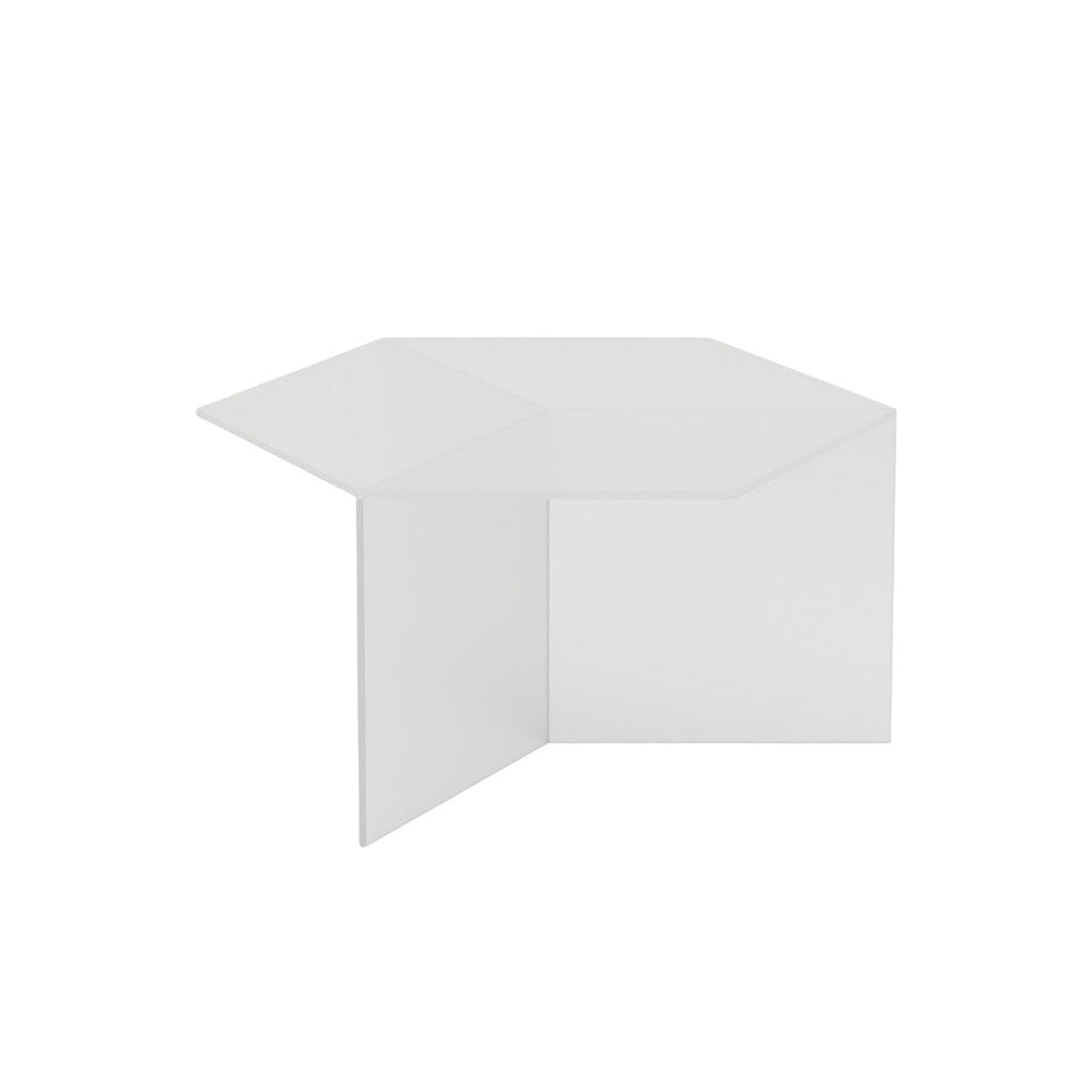 Isom Square Coffee Table in white glass