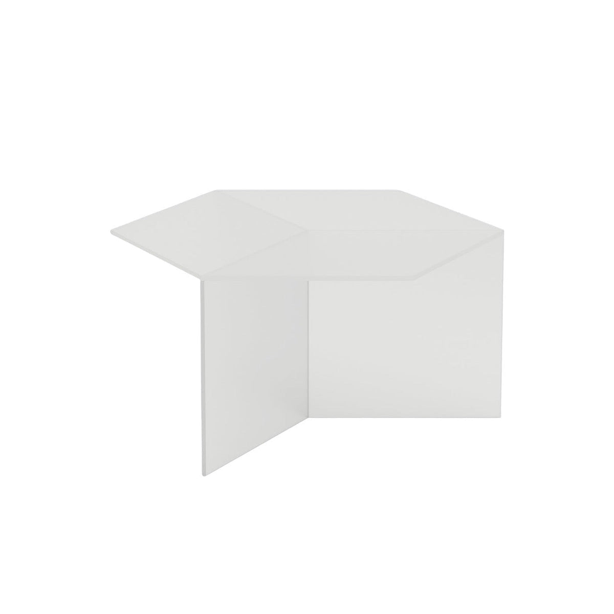 Isom Square Coffee Table in white glass