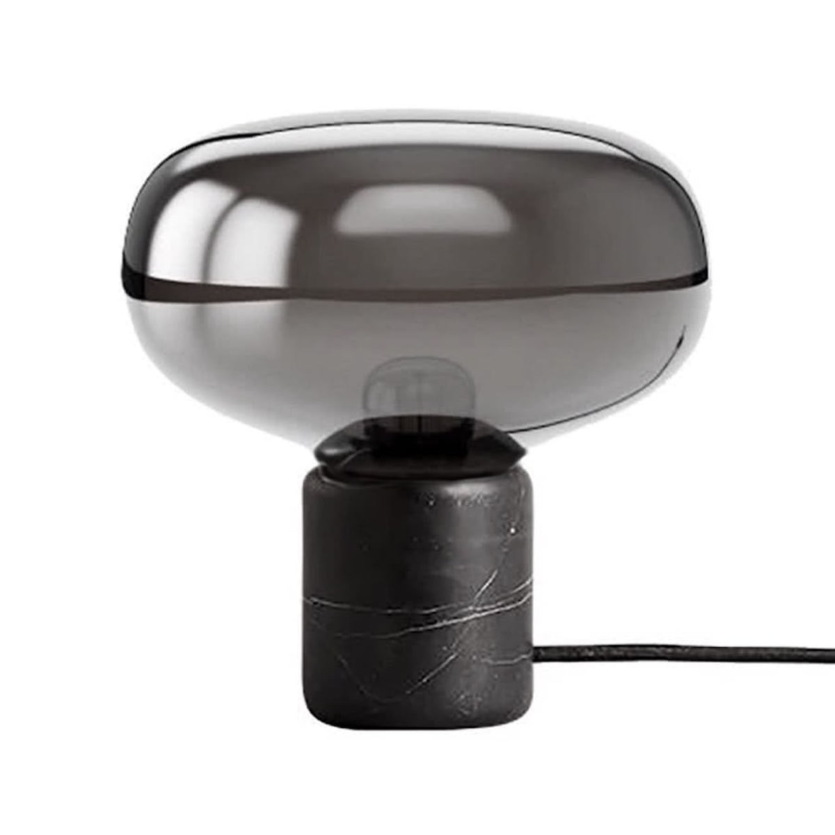 Karl-Johan Table Lamp, small, in smoke grey glass