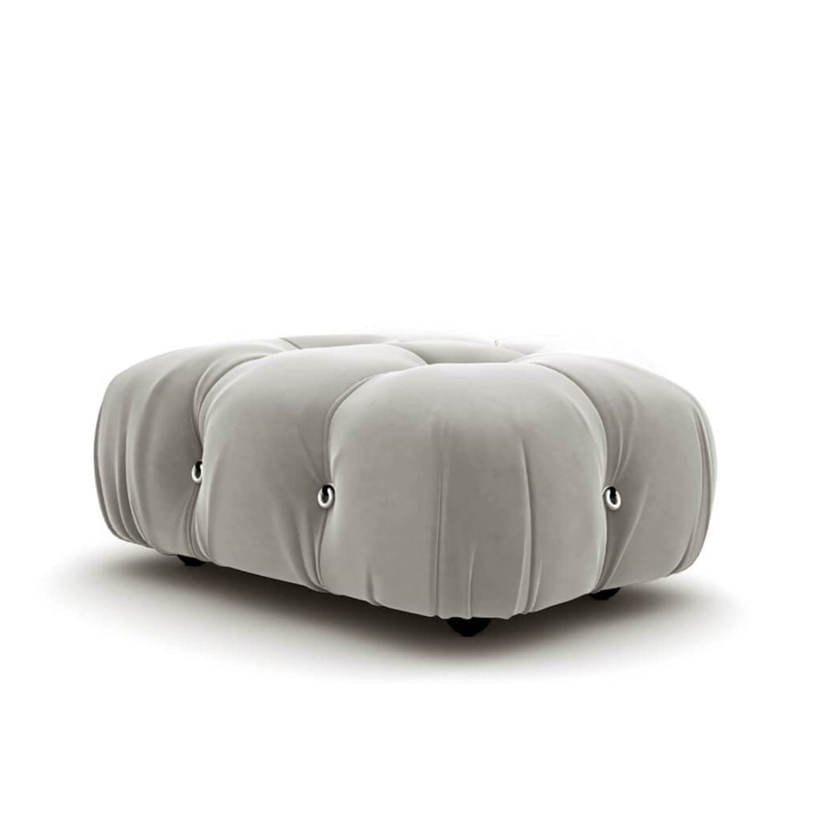 Bellini Small Ottoman - light grey velvet | Nue Modern 