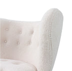 Close Up view of the tufted backrest of the Little Petra Chair | Nue Modern