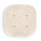 Top view of the Little Petra Ottoman in cream Sherpa | Nue Modern