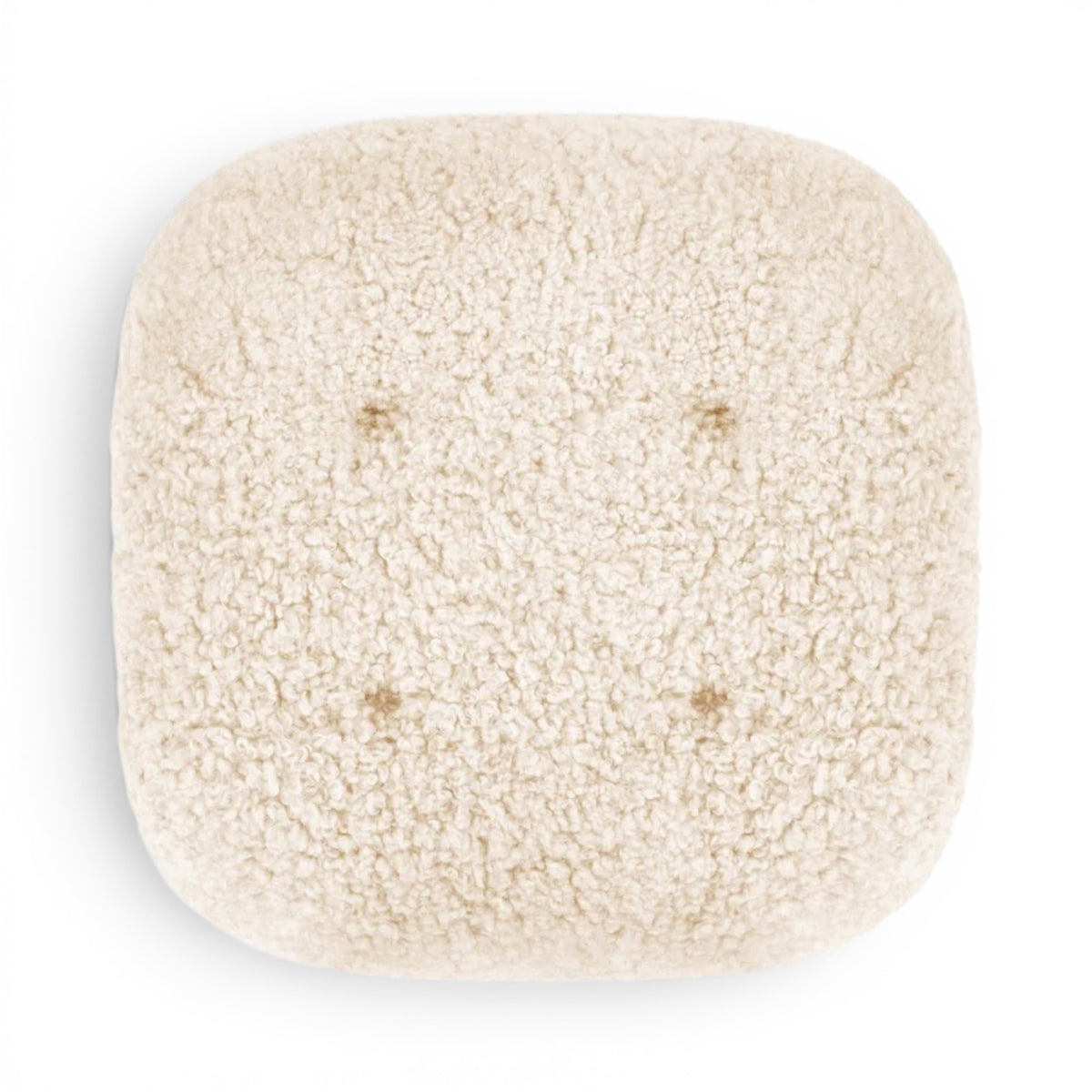 Top view of the Little Petra Ottoman in cream Sherpa | Nue Modern
