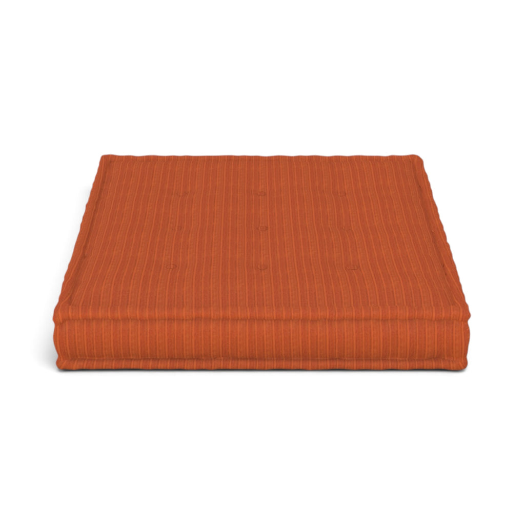 Mahjong Ottoman in orange ribbed fabric - high angle view