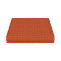 Mahjong Ottoman in orange ribbed fabric - high angle view
