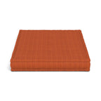 Mahjong Ottoman in orange ribbed fabric - high angle view