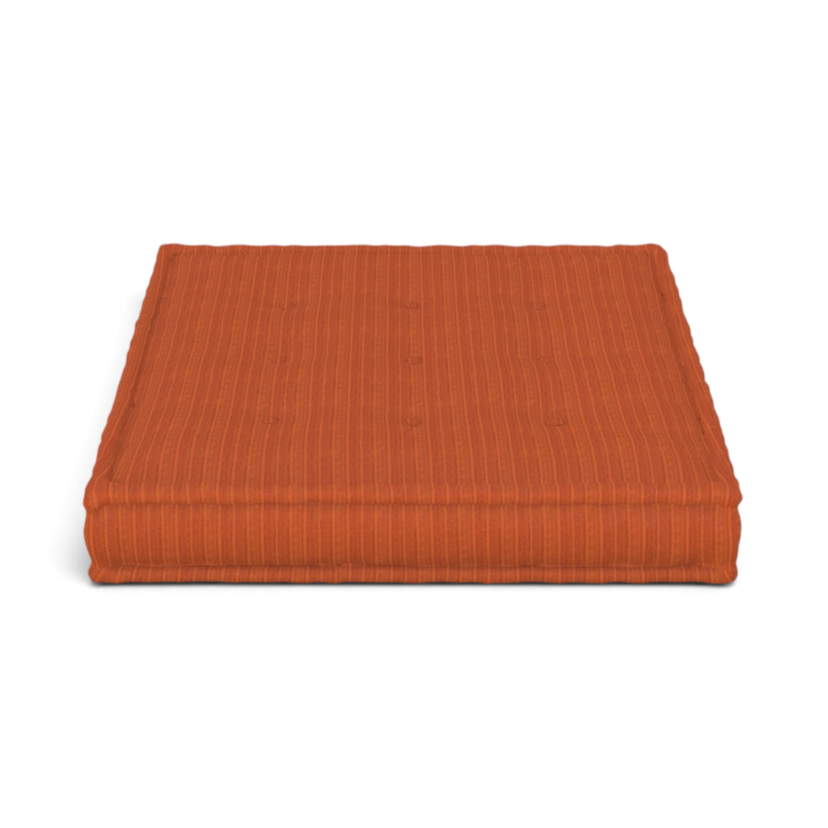 Mahjong Ottoman in orange ribbed fabric - high angle view