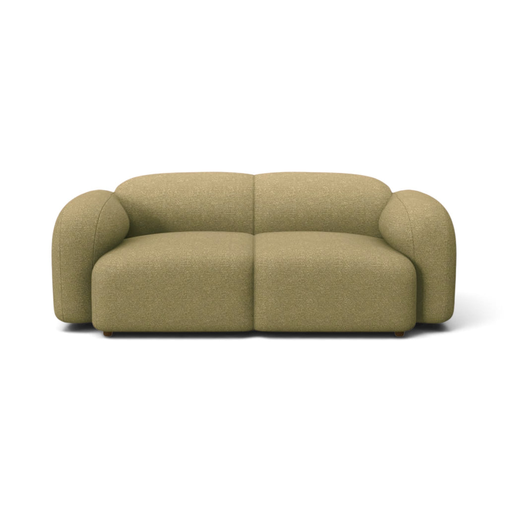 Mellow 2-Seater Sofa in mustard bouclé - front view