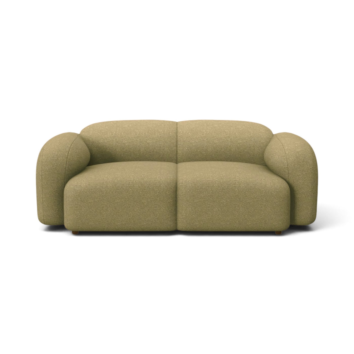 Mellow 2-Seater Sofa in mustard bouclé - front view