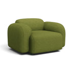 Mellow Armchair in olive green - three-quarter view