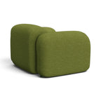 Mellow Armchair in olive green - back angle view
