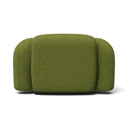 Mellow Armchair in olive green - back view