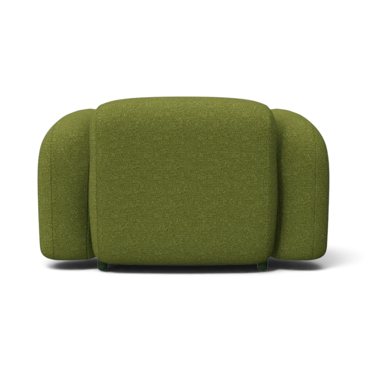 Mellow Armchair in olive green - back view