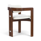 Pamplona Armchair in walnut and white - angle view