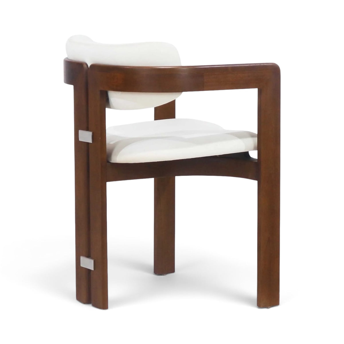 Pamplona Armchair in walnut and white - angle view