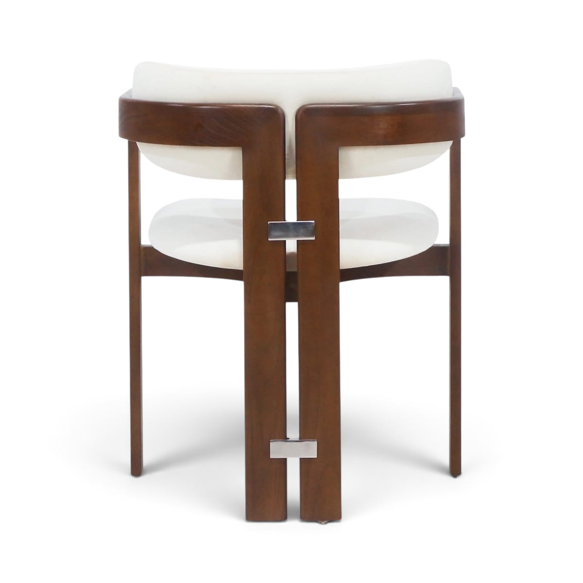 Pamplona Armchair in walnut and white - back view