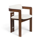 Pamplona Armchair in walnut and off-white - side angle view