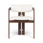 Pamplona Armchair with walnut frame and cream upholstered cushions
