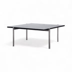 PK61 Coffee Table with black marble top - side view | Nue Modern