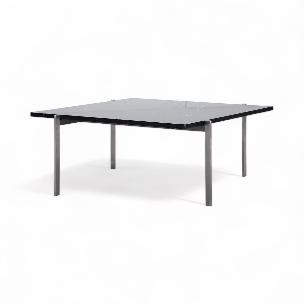 PK61 Coffee Table with black marble top - side view | Nue Modern