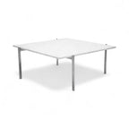 PK61 Coffee Table with white marble top - three-quarter angle view | Nue Modern