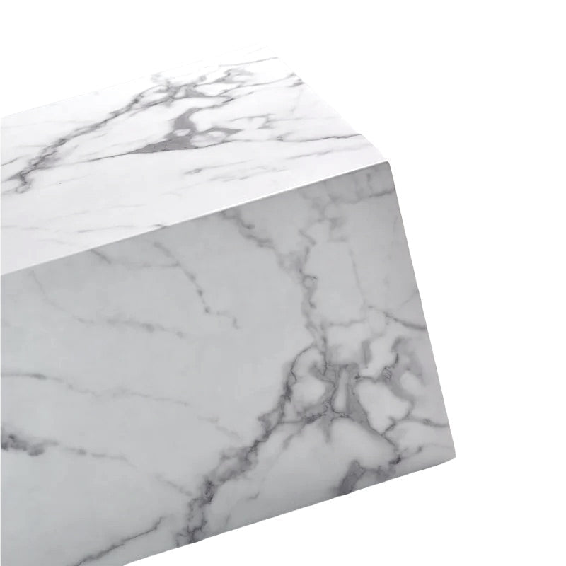 Carrara Marble Plinth Coffee Table close-up