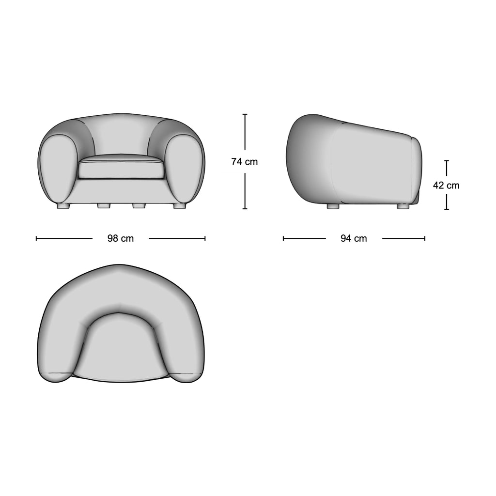 Polar Bear Armchair - Dimensions