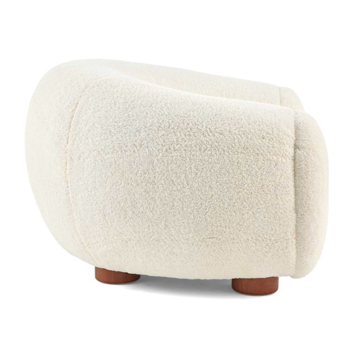 Polar Bear Armchair in Off-White Sherpa - Sde View | Nue Modern