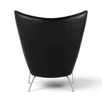 CH445 Wing Chair in leather - back view