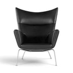 CH445 Wing Chair in leather - front view, Hans J. Wegner-inspired