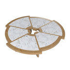 Rio Coffee Table in Oak and Marble Top View - Charlotte Perriand Inspired | Nue Modern