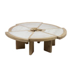 Rio Coffee Table in Oak with Travertine - Charlotte Perriand Inspired | Nue Modern