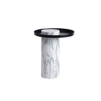 Salute Table - White Marble & Black Tray | Nue Modern