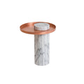 Salute Table - White Marble & Copper Tray | Nue Modern