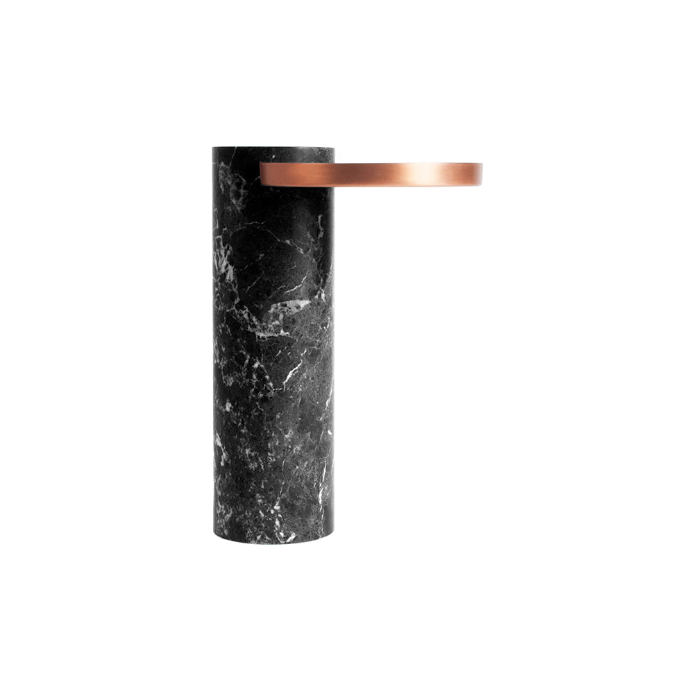 Salute Table - Black Marble & Copper Tray | Nue Modern