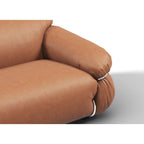 Detail view on the Sesann Sofa in Tan Leather | Nue Modern