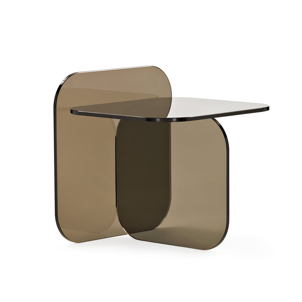 Sol Side Table in bronze - round top on a sculptural base