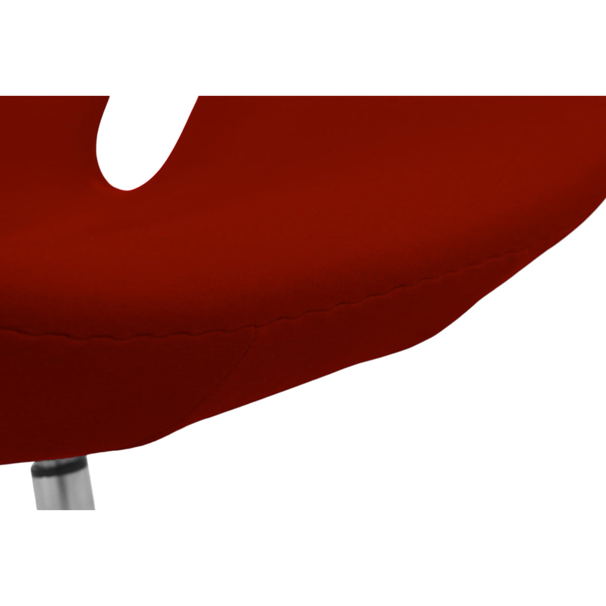 Swan Chair - red seat and chrome leg detail