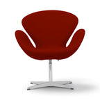 Swan Chair in deep red on a chrome four-star base - front view