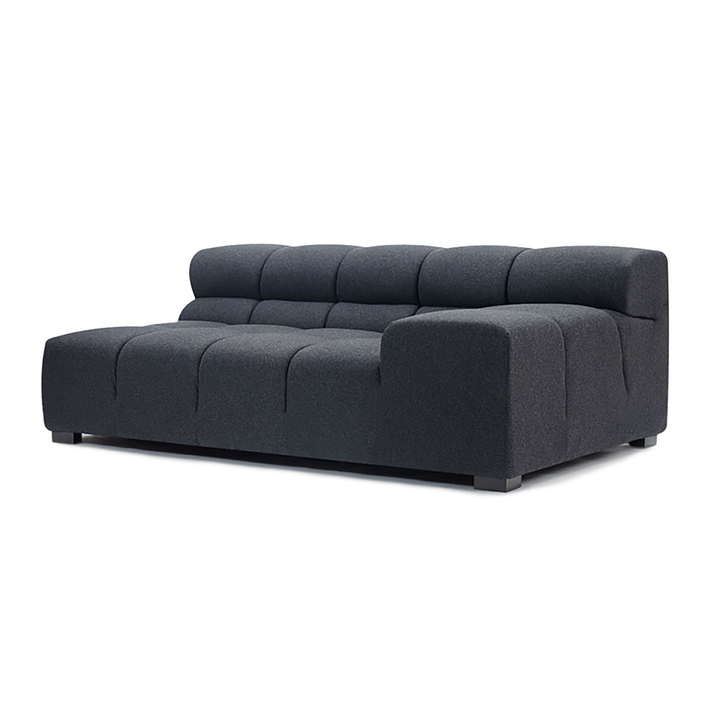 Tufty Open End Sectional Sofa in navy bouclé | Nue Modern